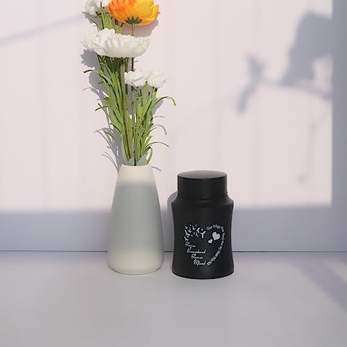 4.5 Inches Small Urn for Human Ashes Small Keepsake Urn Heart Pattern Memorial Ashes ContainerStainless Steel Mini Cremation Urn - size: Heart-Black