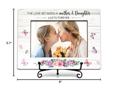 DETIHO Mom Picture Frame, 4"x6" Mothers Day Photo Gifts，Mom Wooden Picture - style: mother & daughter