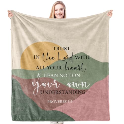 HIWX Boho Inspirational Christian Mountain Throw Blanket 50x60 Inches - color: Own 1, size: 50“L x 60”W