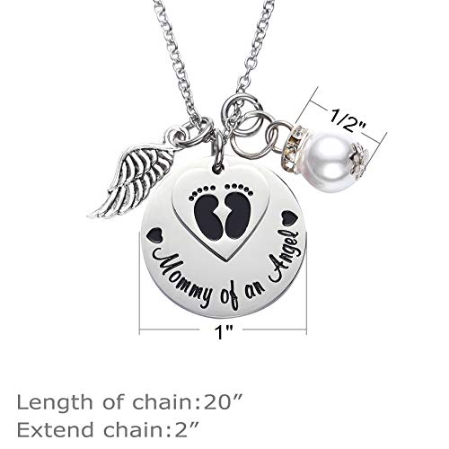 LParkin Miscarriage Gifts For Mothers Memorial Necklace For Mommy of an Angel Sympathy Wing Gift - color: Necklace