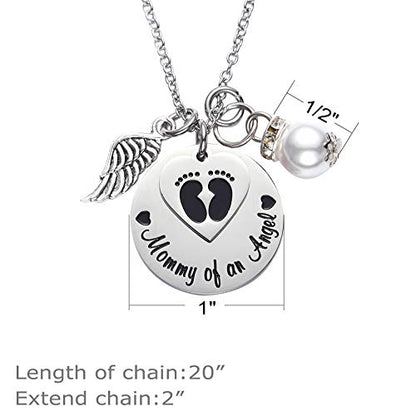 LParkin Miscarriage Gifts For Mothers Memorial Necklace For Mommy of an Angel Sympathy Wing Gift - color: Necklace
