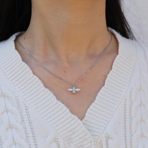 RZKING Silvery Necklace for Women, Gifts for Friend Mom Daughter Teacher - style: Bee