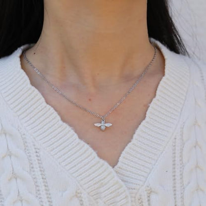 RZKING Silvery Necklace for Women, Gifts for Friend Mom Daughter Teacher - style: Bee