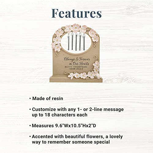 Let's Make Memories Personalized Tabletop Memorial Chime - Sympathy - Condolences - Made of Resin - Flower-Accented - Always & Forever - style: Always & Forever