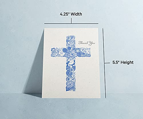 Twigs Paper Christian Cross Thank You Cards, 24 Blank Note Cards | Matching envelopes included, bible verse & scripture, faith & encouragement, inspirational & religious - color: Christian Cross Thank You, size: 24-Count