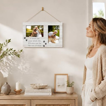 Dog Memorial Double Picture Frame 4x6, Memorial Pet Two Photo Frame - color: color-4