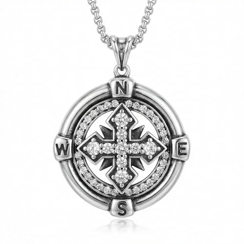 925 Sterling Silver Patron Saint Necklace Amulet Miraculous Medal Pendant Jewelry for Men Women with Friendship Talisman Travel Inspirational Gifts - color: black-J