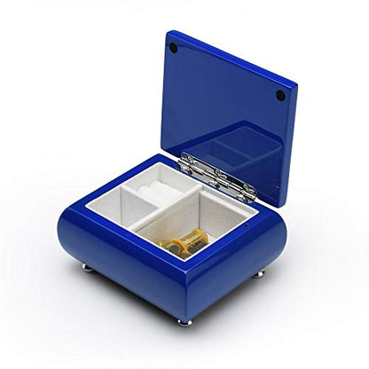 MusicBoxAttic High Gloss Navy Blue 18 Note Musical Jewelry Box Keepsake - Many Songs to Choose - Everything is Beautiful - size: 105. Everything is Beautiful