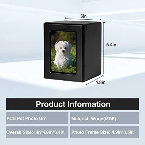 PCS Pet Urns for Dogs' Ashes - Photo Urn, Cremation Box, Black-Large - color: Black, size: L(46-85lbs)