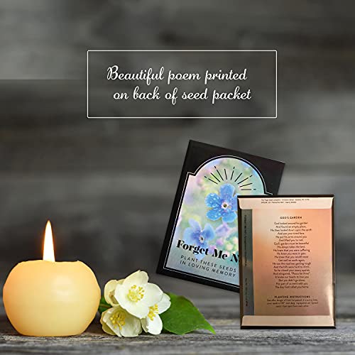 200 Pcs Funeral Favors Forget Me Not Memorial Seed Packets - 200 Individual Seed Packets - Celebration of Life - Recuerdos de Difuntos para DAR En UNA Misa - size: 200 Pack