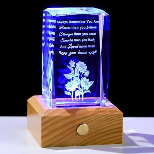 Ornalrist Inspirational Gifts for Women Crystal with LED Wood Base - color: Inspirational Gifts