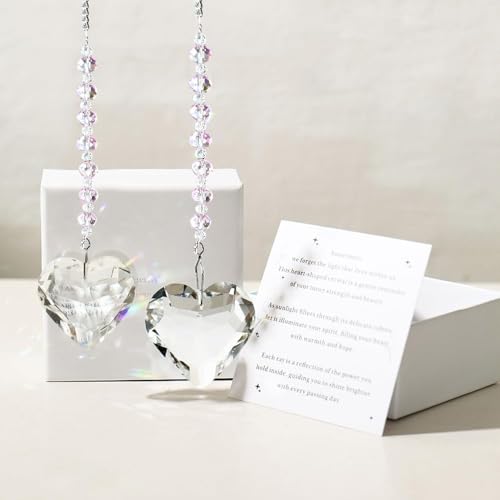 Hegelda Purple Birthday Gifts for Women Friendship Crystals Suncacther | Christmas Stocking Stuffer Mothers Day Gifts for Friends Coworkers Her Wife Mom Daughter Sister Aunt - color: Light Purple