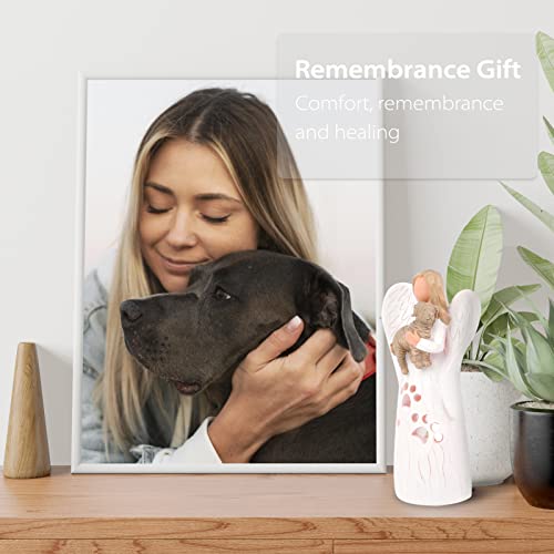 BEARAE Loss of Dog Sympathy Gift, Dog Memorial Gifts, Loss of Dog Candle Holder, Dog Passing Away Statue, Dog Angel Figurine, Pet Memorial Gifts for Dogs - color: White #3