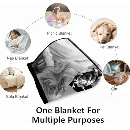 XINLING Custom Memorial Blanket with Pictures for Loss of Loved One Personalized Photo Blanket Customized Sympathy Gifts in Memory of Mom Dad Grandma Grandpa(6 Photos) - color: 6 Photos