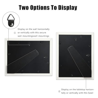 8x10 College Double Photo Frame with Tempered Glass, PS10-WGD6 - color: Wood Grain, size: 8X10 inch