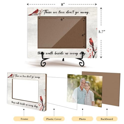 Cardinal Memorial Picture Frame, Sympathy Frames for Loss of Loved One, Bereavement Gifts Cardinal Memorial Gifts Table Decor Wooden Cardinal Photo Frame 4x6 Photo /27 - style: 01