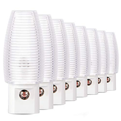Emotionlite Plug-in Night Light, Dusk to Dawn Sensor, Warm White, 8 Pack | Warm white sensor night light, perfect for nursery, bedroom, bathroom, hallway, stairs & kitchen - size: 8 Pack Warm White