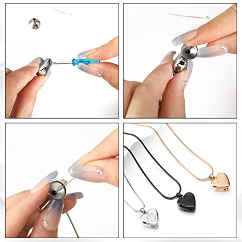 3 Pcs Pet Ashes Necklace for Dogs Urns Cremation Jewelry Paw Print Heart Stainless Steel Pendant Memorial Ashes Necklace with Filling Kit Keepsake Jewelry for Pet Dog Cats Keepsake