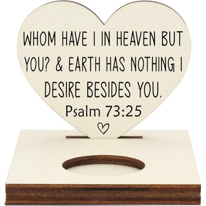 Memorial Tealight Candle Holder with Psalm 73:25 Verse, Heart-Shaped Remembrance Plaque, Sympathy & Bereavement Gift for Loved Ones,LMM1 - color: Loved Ones