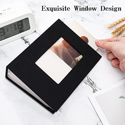 Vienrose 4x6 Photo Album,100 Pockets,Linen Cover with Window,Black | Cover Window, Acid Free Pages, Linen Hardcover, Baby Wedding Family Photos - color: Black, size: 100 Pocket