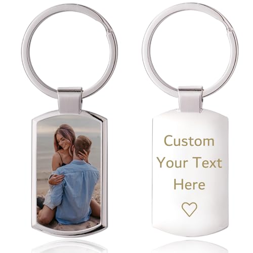 Double Sided Custom Keychain With Picture Alloy Color Printing Personalized Photo Keychain Customizable Text Gifts - color: A-oval