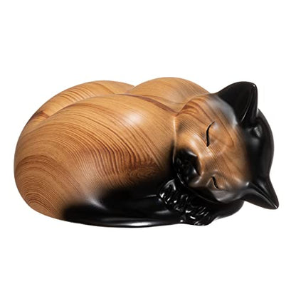Pet Urns,Sleeping Resin Cremation Cat Urn, Cat Urns for Ashes, Small Animal Urn (Cream)… - color: Cream