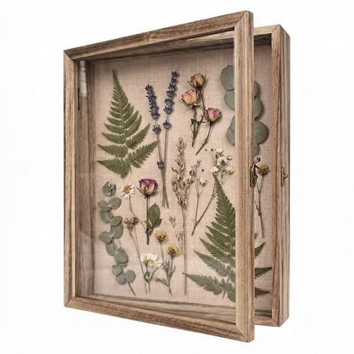 11×14 Shadow Box Frame, Linen Back, Glass Door, Hinge Display Case - color: Carbonized, size: 11×14