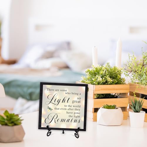 Sympathy Desk Decor Sign, Celebration Of Life Decorations, Desk Decor Signs For Home Bedroom, There Are Some Who Bring A Light Sign, Wooden Decoration With Stand -D04 - style: Brown WoodSign5