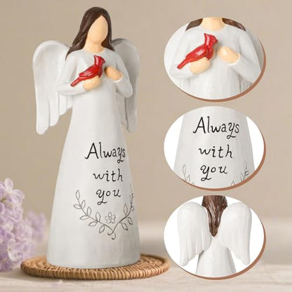 Cardinal Sympathy Gifts for Loss of Loved One - 6.7" Angel Figurine Statue, Memorial Gifts for Loss of Women Mother Father, Bereavement Grief Remembrance Gift, Hand-Painted Figurine - color: Angel Cardinal