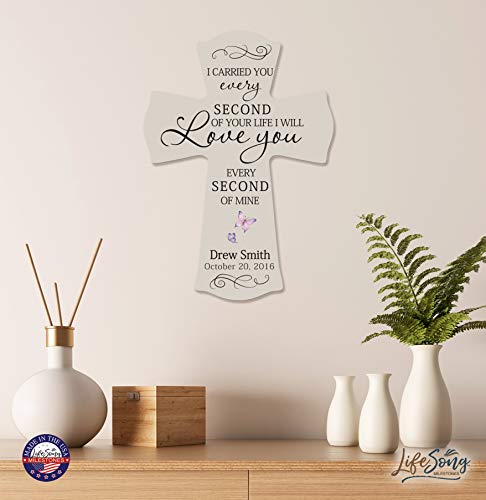 LifeSong Milestones Memorial Wooden Cross 8.5x11, Ivory - color: Ivory