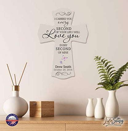 LifeSong Milestones Memorial Wooden Cross 8.5x11, Ivory - color: Ivory