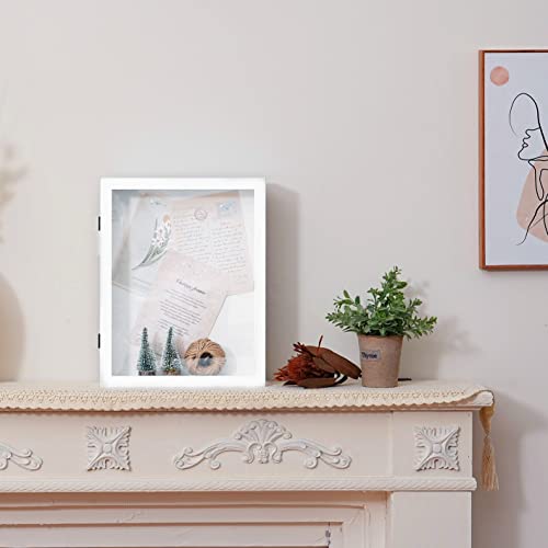 Muzilife 11x14 Shadow Box Wood Picture Frame, 2.16 Deep, Real Glass, White - color: White, size: 11x14