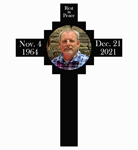 PK Décor Photo Grave Marker Cross For Cemetery - Roadside Memorial Cross Customized - CHOOSE Colors - Funeral Decoration for Memorial Service - Grave Decoration for Cemetery Photo (Cross 5) - style: Cross 5