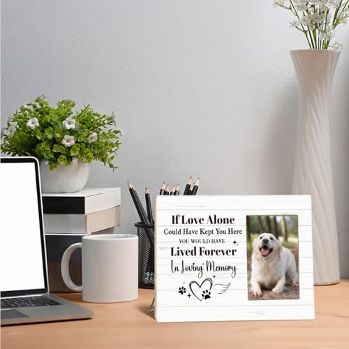 OTINGQD Dog Memorial Picture Frame Gift,Sympathy Gifts for Loss of Dog,You Would Have Lived Forever In Loving Memory Wooden Photo Frame for Tabletop Wall Display - style: Dog Memorial Gifts-6