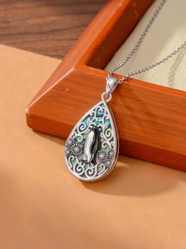 WINNICACA Urn Necklaces for Ashes 925 Sterling Silver Butterfly Hummingbird Dragonfly Teardrop Ash Necklace Cremation Jewelry Urn Pendants for Women Memorial Gifts for Birthday Christmas Funeral - style: 15-Penguin Urn Necklace