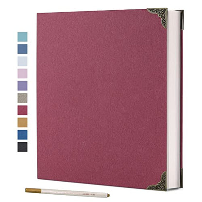 Vienrose 3 Rings Self Adhesive Photo Album 20 Sheets/40 Pages Red | Hardcover, DIY Scrapbooking Kit, Paper Scrapbook, 9 x 10 6 inch, Lover Friends Kids Wedding - color: Red, size: 9'' x 10.6''40Pages
