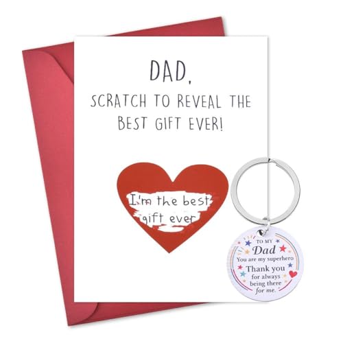 Fathers Day Card for Dad Keychain from Daughter Son Father Appreciation Gift Engraved Birthday Gift for Dad Thank you Wedding Gifts Daddy Retirement Gift Father Car Key Chain Daddy Accessories Stuff - color: Fathers Day Card for Dad Keychain