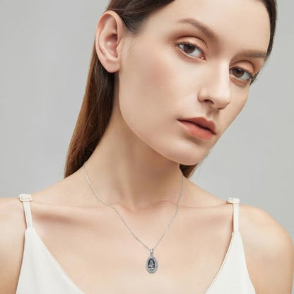 Birth Flower Photo Locket Necklace 925 Sterling Silver 12 Month Locket Necklace with Picture Birth Flower Photo Jewelry Gifts for Women Mother Mom Daughter - color: 11-November-Chrysanthemum, style: 1.no custom