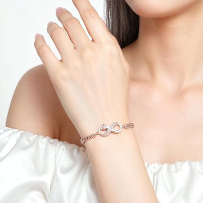 zeqingjw Heart Urn Bracelet for Ashes for Women Stainless Steel Cremation Bangle Jewelry Adjustable Keepsake Memorial Bracelet Loved Ones Ashes Holder Keepsake - color: Infinity-Rose Gold