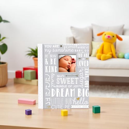 Lil’ Peach Gray Dream Big Baby Memory Book, First 5 Years Journal - style: Dream Big Gray