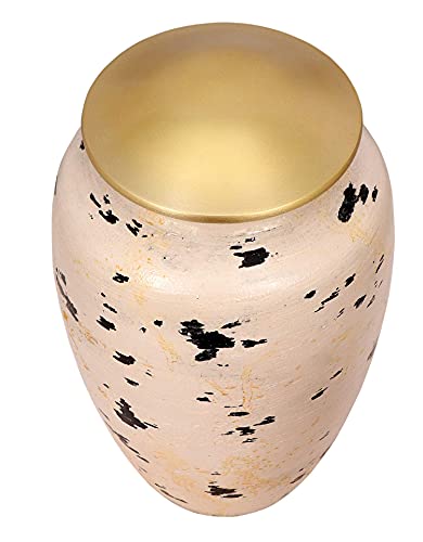 BOLD & DIVINE Wooden Distressed Cremation Urn | Human Ashes Adult Memorial urn, Burial, Funeral Cremation Urns | 200 Cubic Inches (Large/Adult) with Unique Velvet Bag - color: Wooden Distressed