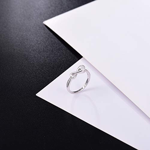 Fookduoduo Infinity Cremation Ring for Ashes - 925 Sterling Silver Cremation Urn Jewelry I Carry You with me Memorial Keepsake Locket Rings for Human/Pet Ash - style: Silver Infinity