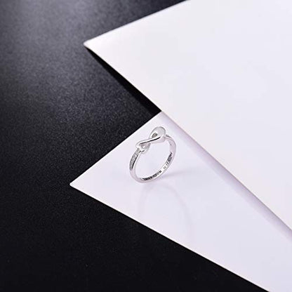Fookduoduo Infinity Cremation Ring for Ashes - 925 Sterling Silver Cremation Urn Jewelry I Carry You with me Memorial Keepsake Locket Rings for Human/Pet Ash - style: Silver Infinity