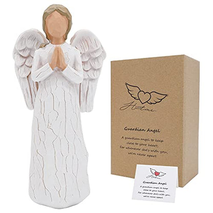 Guardian Angel Figurine, Remembrance Angel Collectible Figurine | Prayer Angel - Encouragement Present, A Gift to Comfort and Encourage Hope and Healing - color: Guardian Angel - White