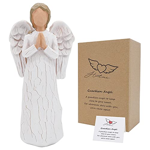 Guardian Angel Figurine, Remembrance Angel Collectible Figurine | Prayer Angel - Encouragement Present, A Gift to Comfort and Encourage Hope and Healing - color: Guardian Angel - White