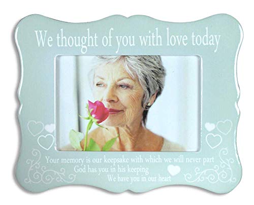 BANBERRY DESIGNS Memorial Frame - Custom Photo - We Thought of You with Love Today - Remembrance - Bereavement Message - Customized with Your Own Picture - Measures 8" W x 6.5" H - size: Customized