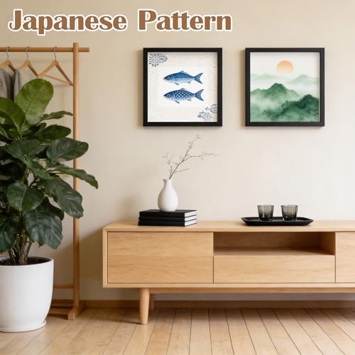 4 Pack Shadow Box Frames, 8 x 8 Inches Square Artificial Board Shadow Boxes Display Case, Black 3D Picture Frames for Photos, Dried Flowers, Wall Mounted Handicraft Photo Frame - color: Black, size: 8X8