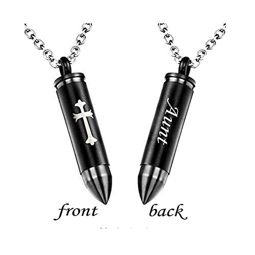 Celtic Cross Bullet Urn Necklaces for Ashes Cremation Jewelry Keepsake Memorial Pendant - style: Aunt