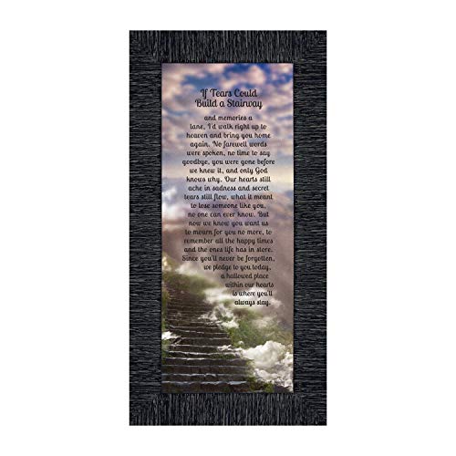 Crossroads Home Décor Memorial Picture Frame, In Memory of Loved One, Memorial Presents, If Tears Could Build a Stairway Framed Picture, 7359CH - color: Charcoal