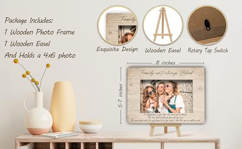 Best Friend Picture Frame, Family Isn't Always Blood Friends Picture Frame, Rustic White Family Photo Frames, Bestie Birthday Graduation Friendship Gifts Ideas, Home Office Tabletop Decor-f04 - size: Family Isn't Always Blood-04